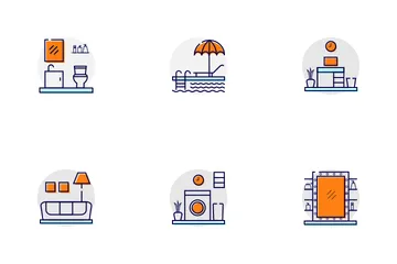 Home Interior Rooms Icon Pack