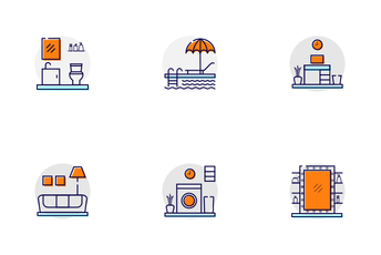 Home Interior Rooms Icon Pack