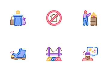 Homeless Beggar People Icon Pack