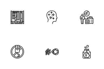 Personne d'homme d'esprit minimaliste Pack d'Icônes