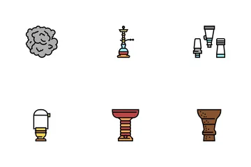 Hookah Tobacco Smoking Icon Pack