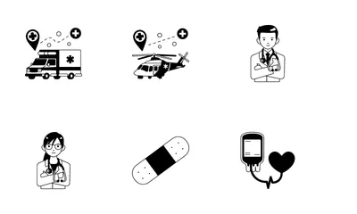 Hôpital médical Icon Pack