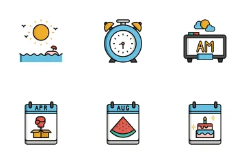 Calendário de tempo e data Pacote de Ícones