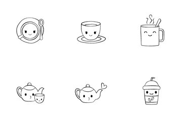 Emoji de hora do café Pacote de Ícones