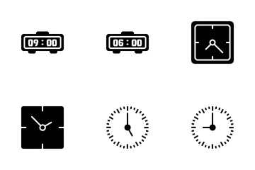 Conjunto de hora y reloj Paquete de Iconos