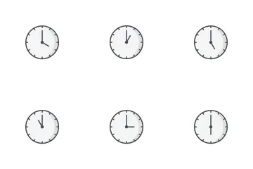 Remplissage de ligne d'horloges Pack d'Icônes