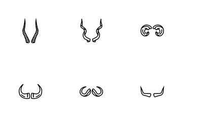 Horn Animal Wildlife Nature Icon Pack