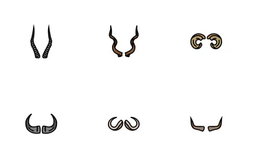 Horn Animal Wildlife Nature Icon Pack