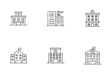 Hospital Building Icon Pack