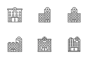 Hospital Building Icon Pack