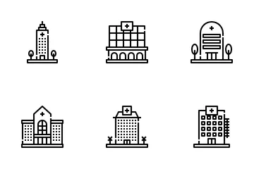 Hospital Building Icon Pack