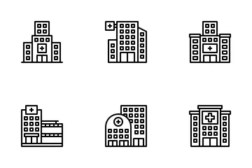 Hospital Buildings Icon Pack