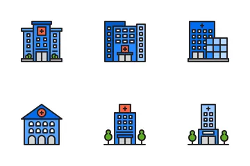 Hospital Buildings Icon Pack