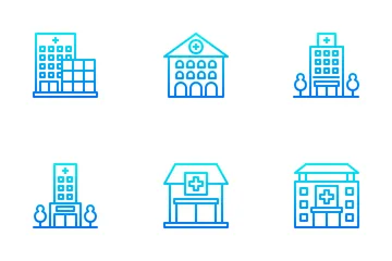 Hospital Buildings Icon Pack