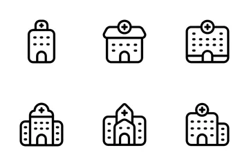 Hospital Buildings Icon Pack