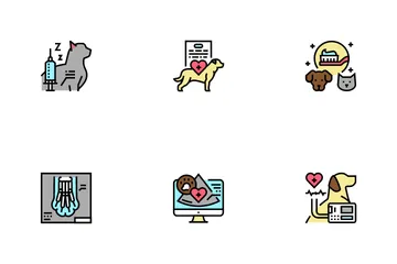 Hospital Pet Health Examination Icon Pack