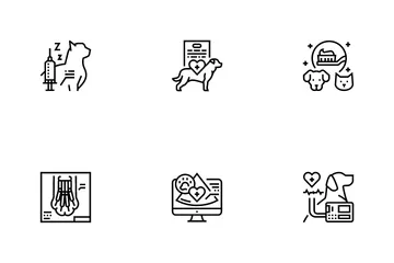 Hospital Pet Health Examination Icon Pack