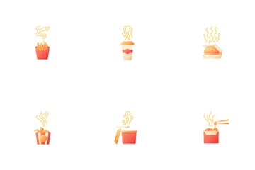 Hot Fast Food Take Out Icon Pack