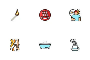 Hot Fire Lable Flame Tag Icon Pack