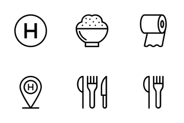 Hotel And Restaurant 4 Icon Pack