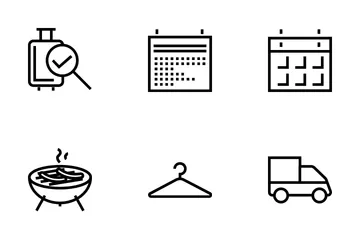 Hotel And Restaurant Line Icons Icon Pack