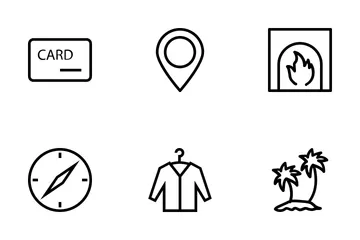 Hotel And Restaurant Line Icons Icon Pack