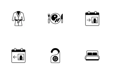Hôtel minimaliste Pack d'Icônes
