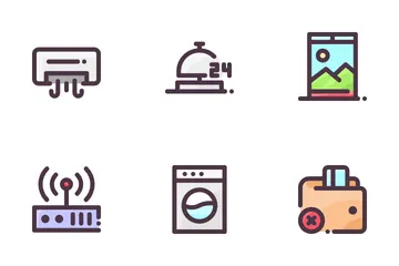Hoteles y viajes Paquete de Iconos