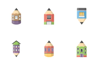 House Drawings Flat Icons