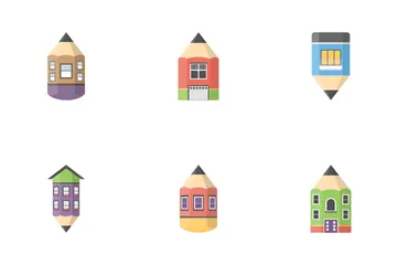 House Drawings Flat Icons Icon Pack