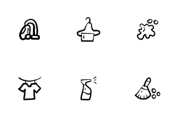 Household Cleaning Tools Icon Pack