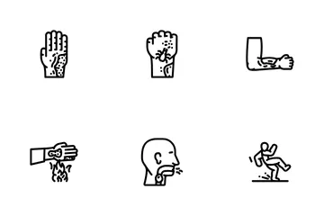 Household Injury Fall Burn Cut Icon Pack