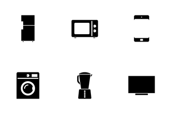 Household Items Black Icon Pack