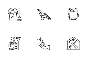 Housekeeping And Cleaning Icon Pack