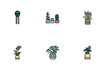 Houseplant Store Sale Icon Pack