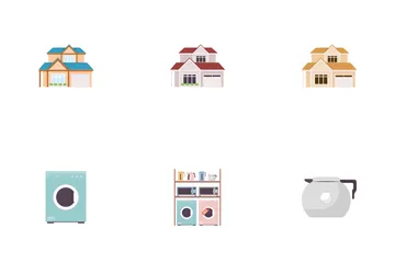 Houses And Kitchen Appliances Icon Pack