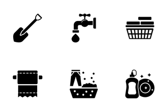 Housework Solid Icons Icon Pack