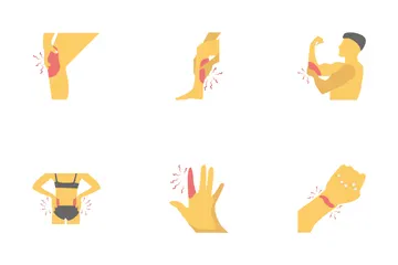 Human Body Parts Physical Injury Icon Pack