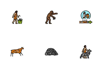 Human Evolution Man Caveman Icon Pack