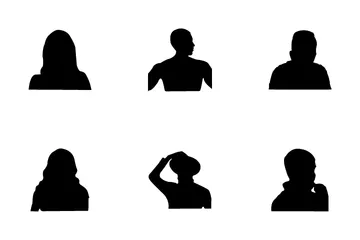 Human Faces Silhouettes 1 Icon Pack