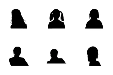 Human Faces Silhouettes 3 Icon Pack