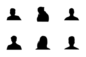 Human Faces Silhouettes Icon Pack