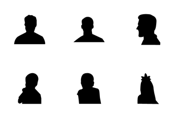 Human Faces Silhouettes 7 Icon Pack