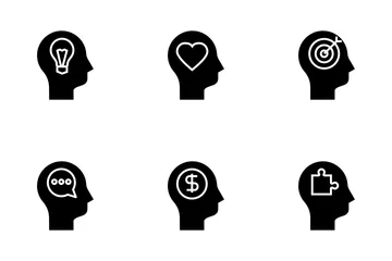Human Mind Clyph Icon Pack