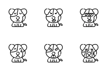 Hund-Emoticon Symbolpack