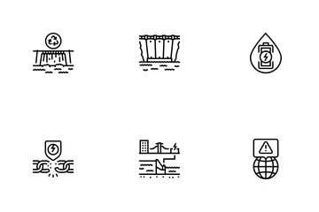 Hydroelectric Power Plant Energy Icon Pack