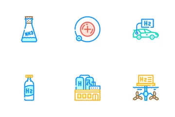 Hydrogen Energy Gas Icon Pack