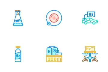 Gaz énergétique hydrogène Pack d'Icônes