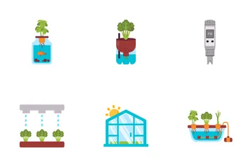 Hydroponics Farming Icon Pack