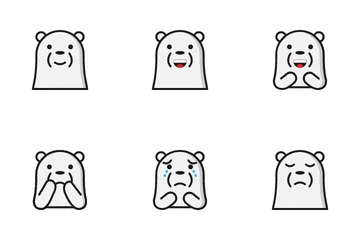Ice Bear Emoji Icon Pack